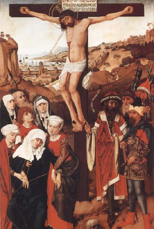 PLEYDENWURFF, Hans Crucifixion of the Hof Altarpiece France oil painting art